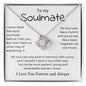 To My Soulmate | I Love You Forever & Always - Love Knot Necklace