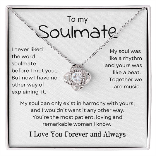 To My Soulmate | I Love You Forever & Always - Love Knot Necklace